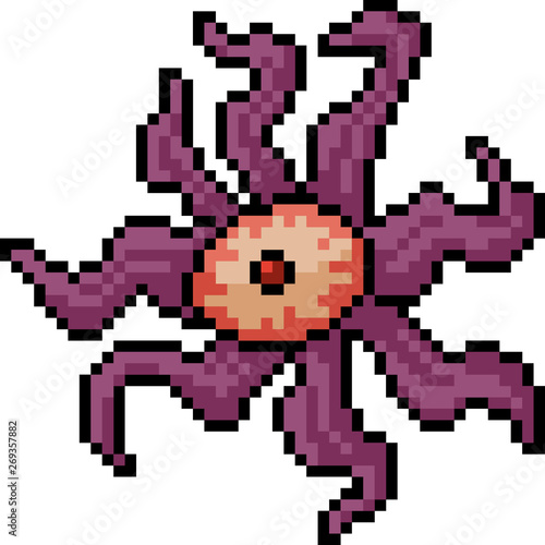 vector pixel art demon eye