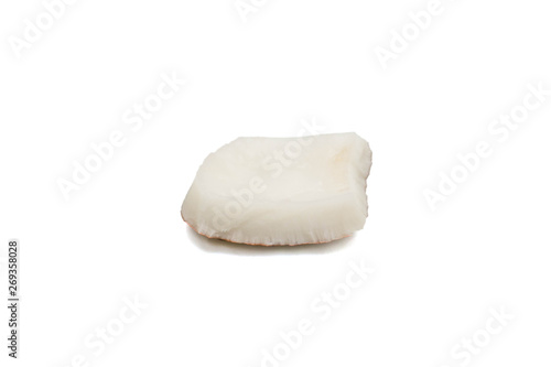 Coconut pulp slice on a white background - isolate