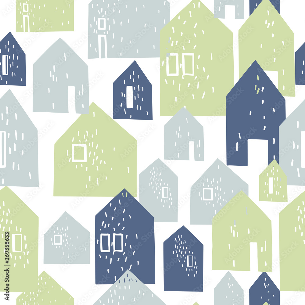 Hand drawn houses. Vector sketch illustration. Stock Vector | Adobe Stock