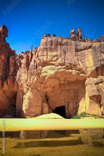 Panorama inside canyon aka Guelta d'Archei in East Ennedi, Chad photo