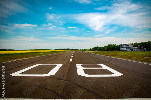 start line in runway at airfield