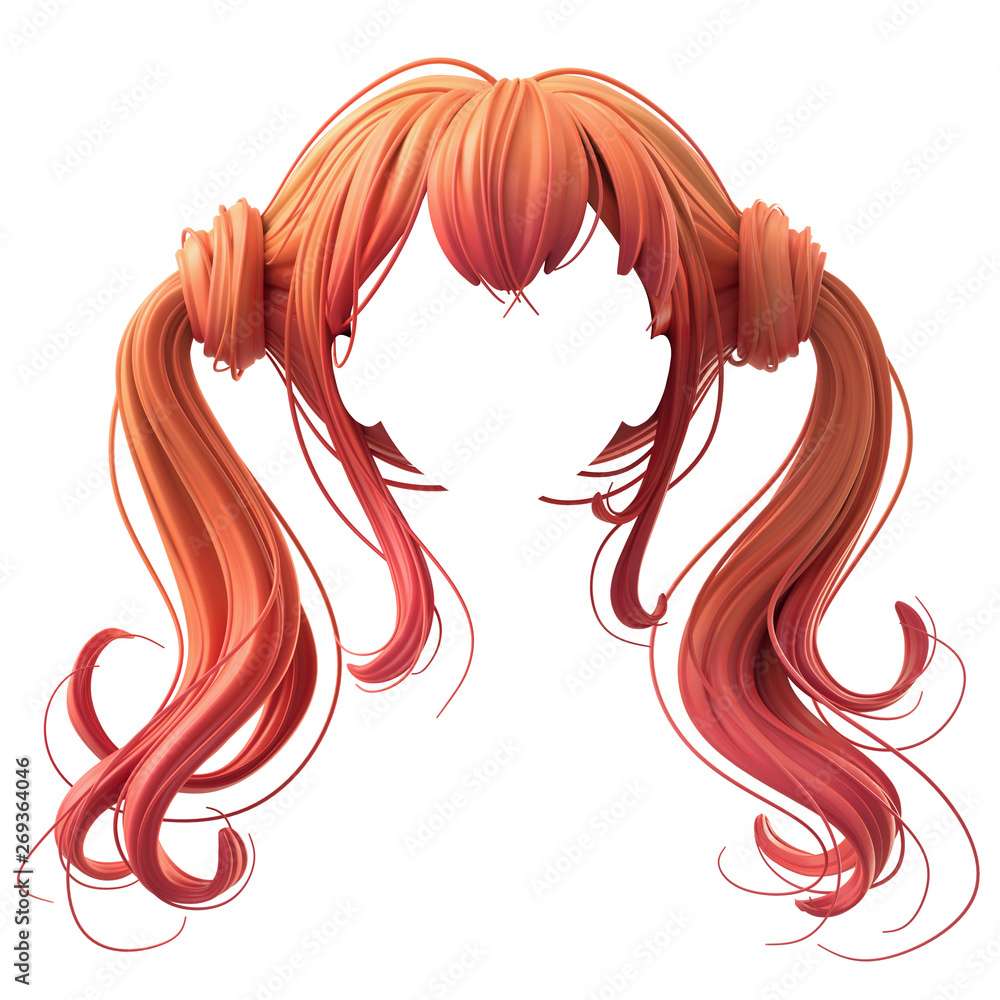 Premium Vector  Anime manga hairstyles set isolated wig a hair