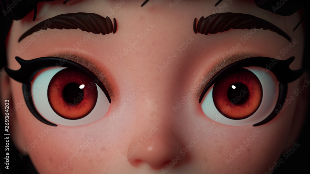big female cartoon eyes