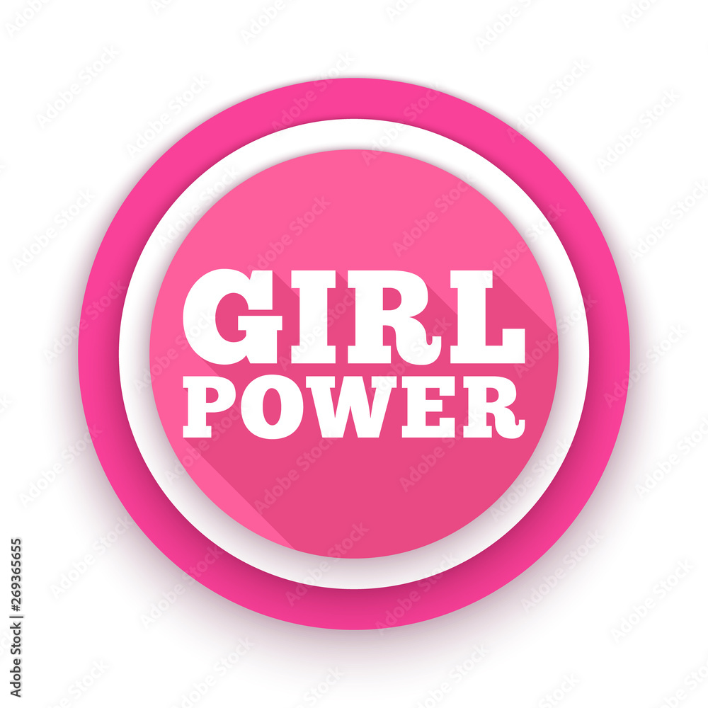 Girl Power text. Feminism, Women's rights movement. Slogan for girls empowerment and independence. Pink modern badge, vector illustration for t-shirt, poster, decoration for Feminists March. Girl Power text. Feminism, Women's rights movement. Slogan for girls empowerment and independence. Pink modern badge, vector illustration for t-shirt, poster, decoration for Feminists March.