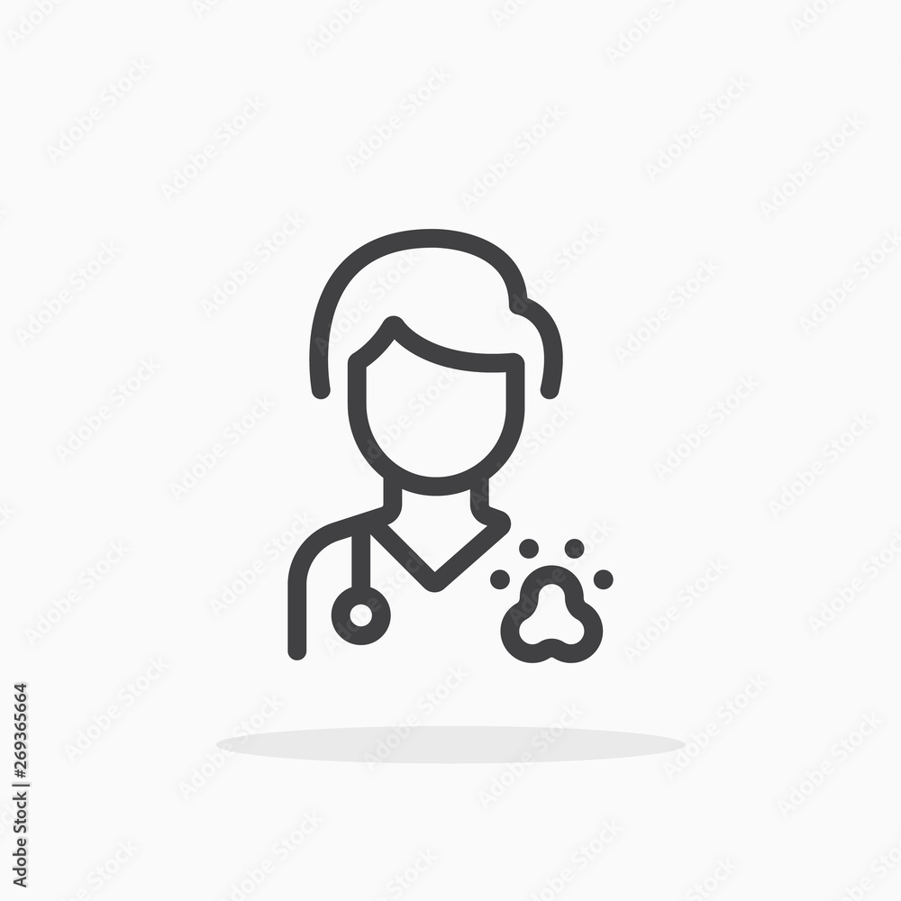 Veterinarian icon in line style. Editable strokes. Veterinarian icon in line style. Editable strokes.
