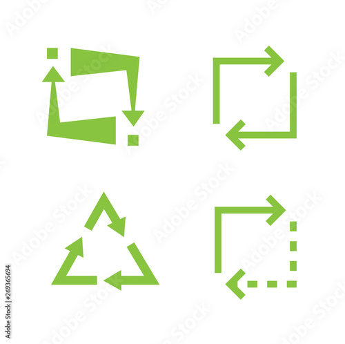 Recycle icon vector.Recycle Recycling set symbol.Ecologically pure funds.Eco green illustration. - Vector 