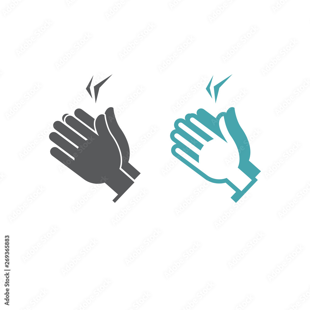 Vector illustration of two hands clapping. Set of two vector icons. Thanks for the performance, the performance. Flat design Monochrome Vector illustration of two hands clapping. Set of two vector icons. Thanks for the performance, the performance. Flat design Monochrome
