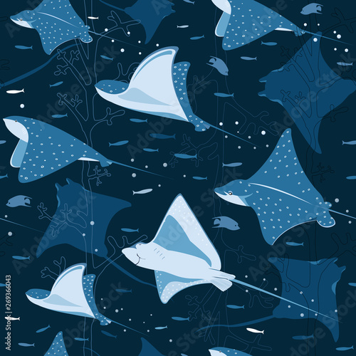 Blue stingray pattern