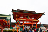 Tower gate of Fushimi Inari Taisha Shrine in Kyoto, Japan
