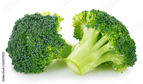 Fresh broccoli on white background