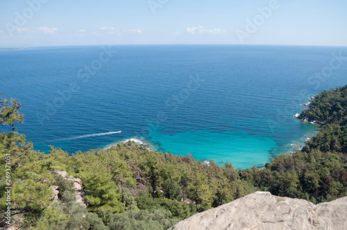 view of the sea from a cliff
