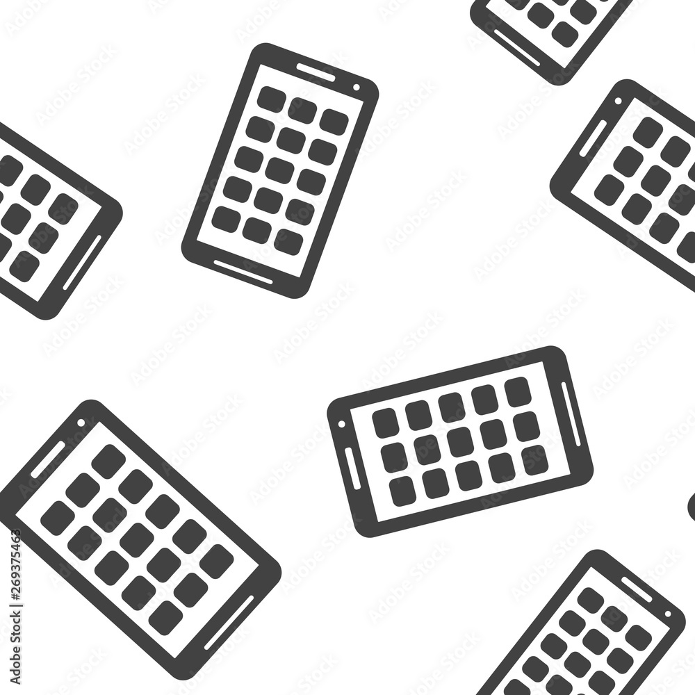 Vector icon of smartphone seamless pattern on a white background. Vector icon of smartphone seamless pattern on a white background.