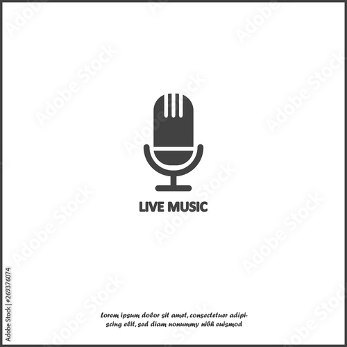 Live musicvector icon on white isolated background.  Layers grouped for easy editing illustration. photo