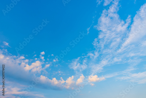 blue sky and white clouds.