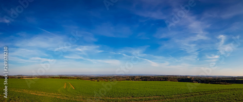 scenic panorama view of natural landscape under a cloudy sky