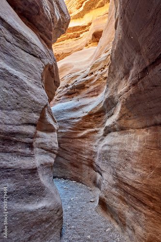 Israel. The surroundings of Eilat. The time speckled maze of the Red Canyon