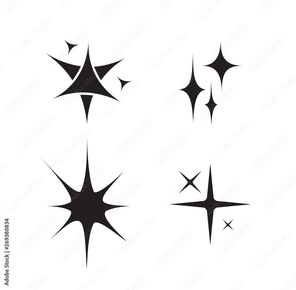 Set of black sparkles symbols vector.Original vector stars sparkle icon.Bright firework,decoration collection shiny twinkle,flash.Glowing light effect stars and bursts. - Vector Set of black sparkles symbols vector.Original vector stars sparkle icon.Bright firework,decoration collection shiny twinkle,flash.Glowing light effect stars and bursts. - Vector