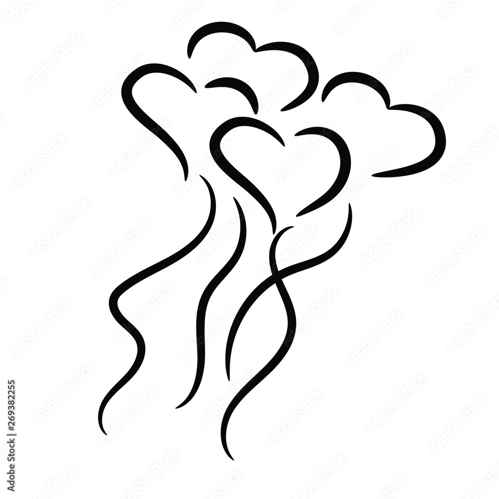 Isolate balloon heart vector icon. Isolate balloon heart vector icon.
