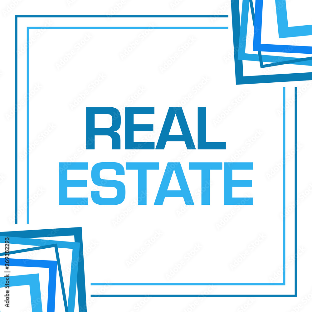 Obraz premium Real Estate Blue Random Borders Square 