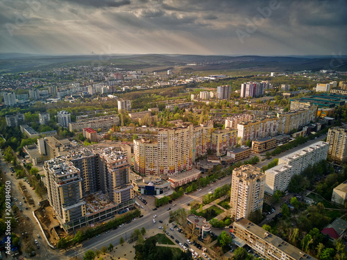 Widok z lotu ptaka drone miasta Kiszyniów