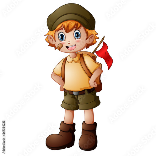 Boy explorer with scout uniform