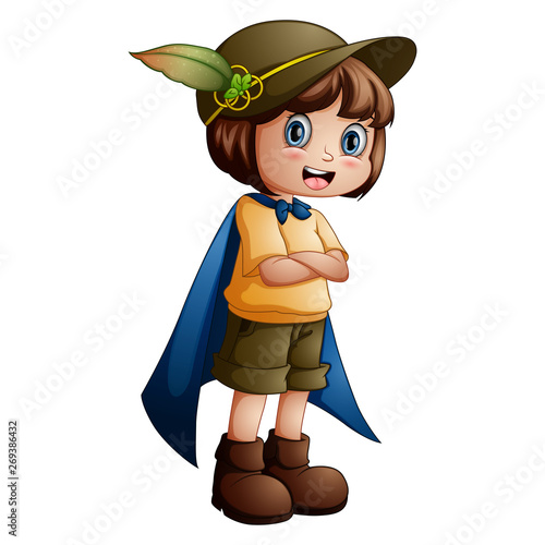 Girl explorer with scout uniform