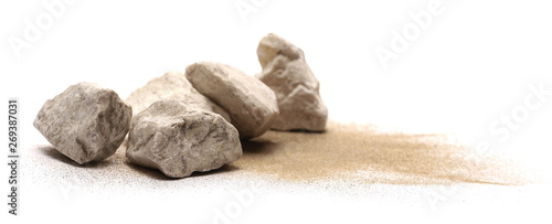 Rocks in sand pile isolated...