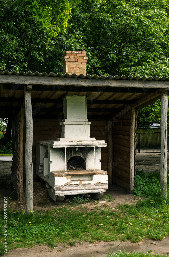 Old street stove for cooking traditional food Old street stove for cooking traditional food