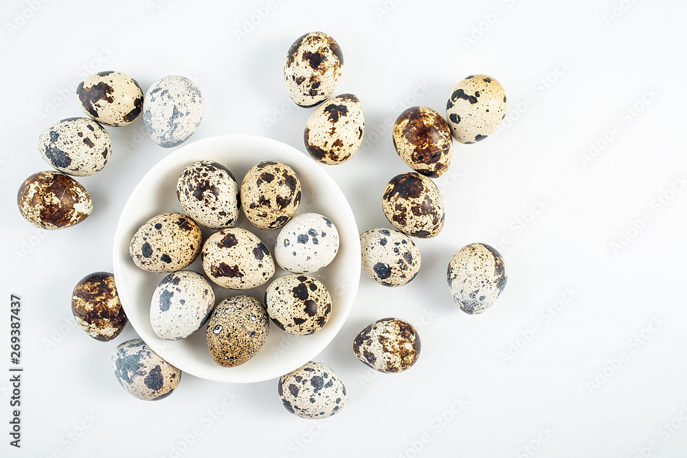 Fresh bird egg quail eggs on white background Fresh bird egg quail eggs on white background