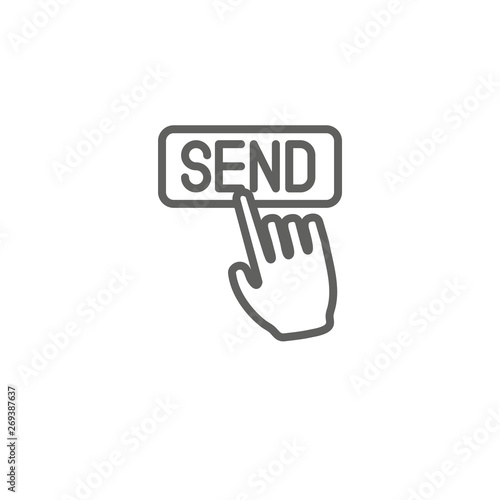 Email marketing campaigns icon - send button being pushed photo