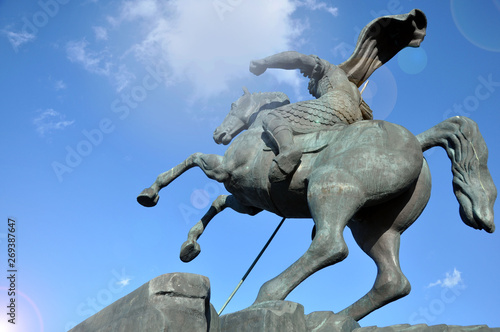 Monument to Saint George slaying a dragon.
