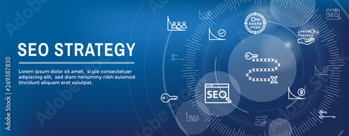 SEO Strategy - Search engine optimization concept - keywords, etc
