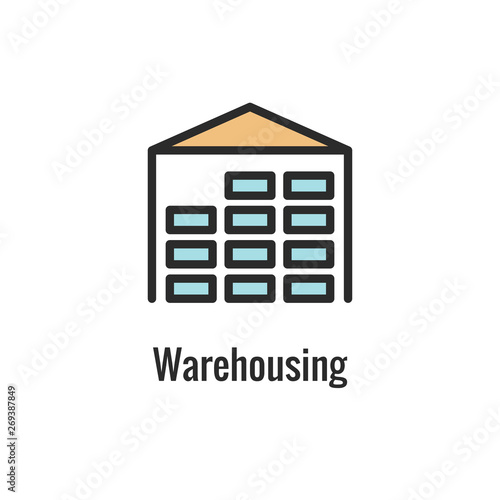 Shipping and Receiving Icon Set with Boxes, Warehouse, checklist, etc
