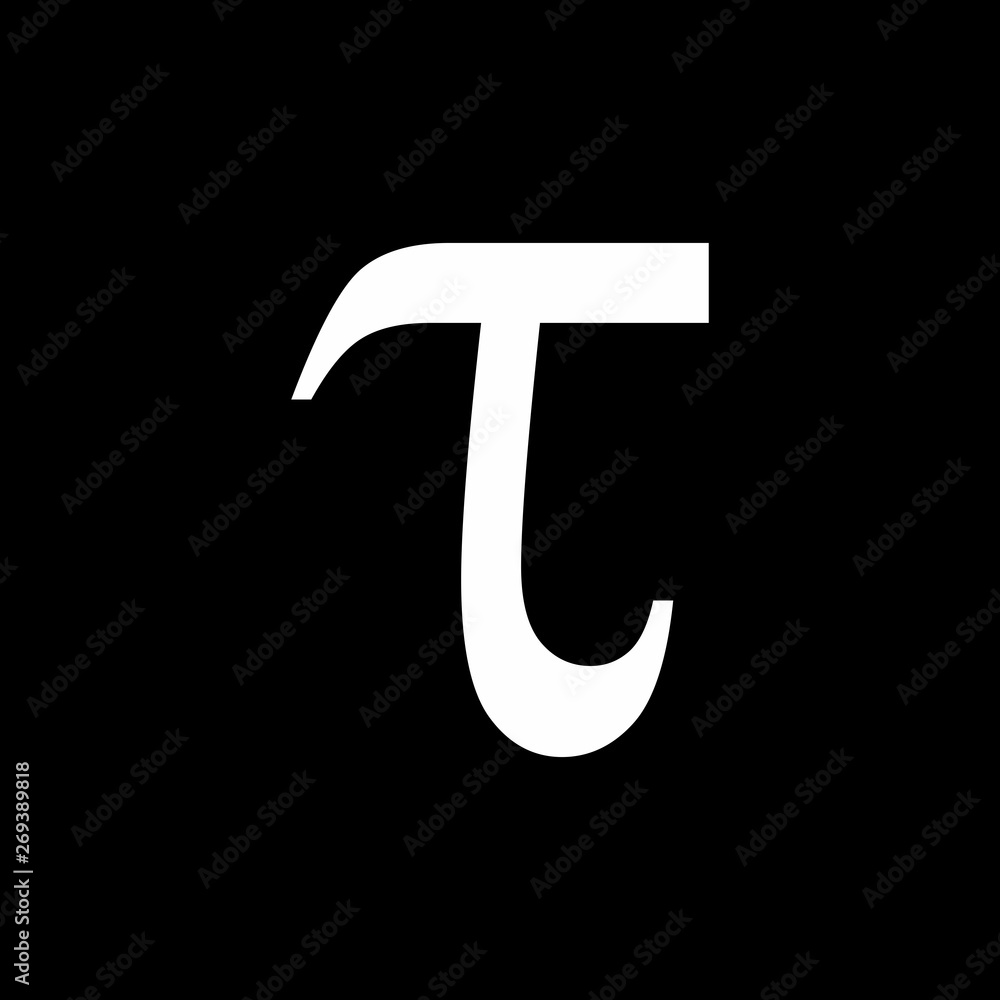 Illustration of Tau greek sign on dark background Illustration of Tau greek sign on dark background