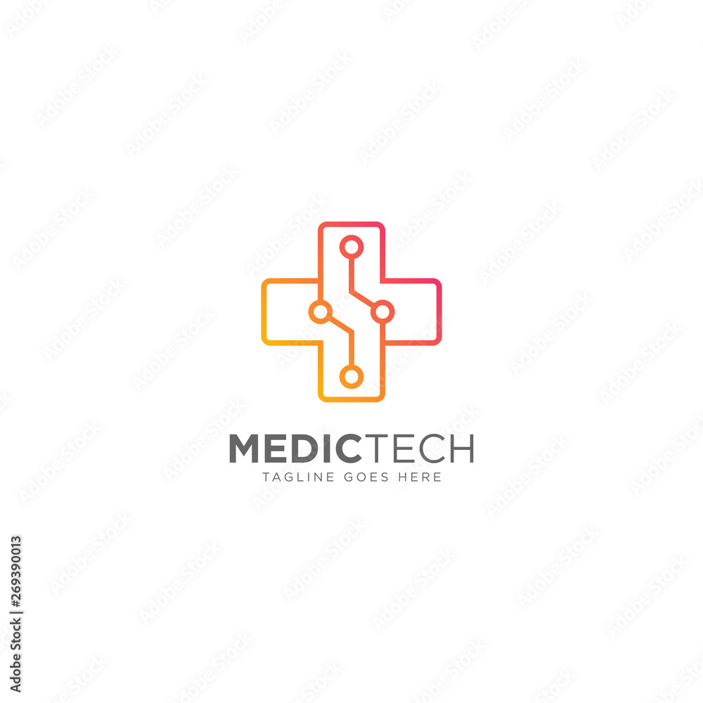 Medical Technology Logo Design Vector