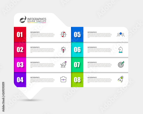 Infographic design template. Creative concept with 8 steps