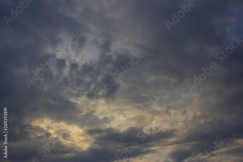 Beautiful photo of clouds in the blue sky, A flock of little clouds