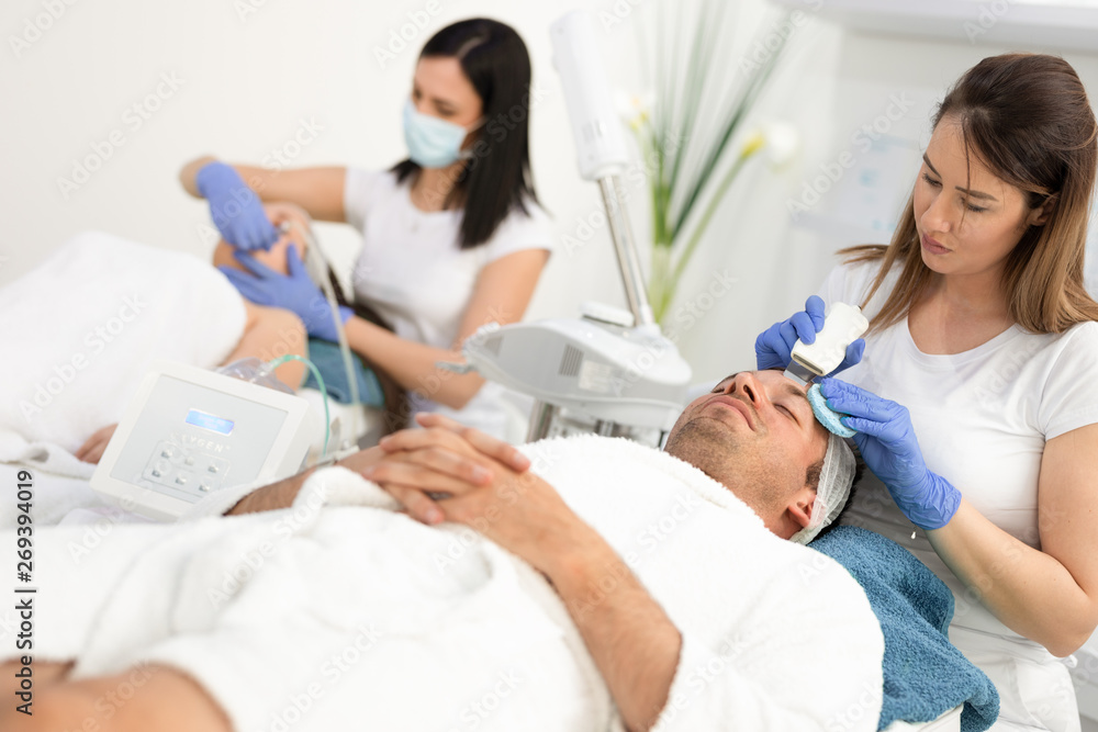 Couple on cosmetic treatment Couple on cosmetic treatment