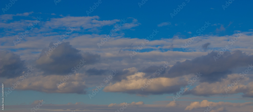 Beautiful photo of clouds in the blue sky, A flock of little clouds