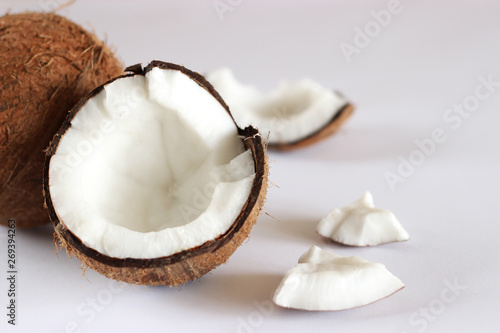 coconut on a light background.