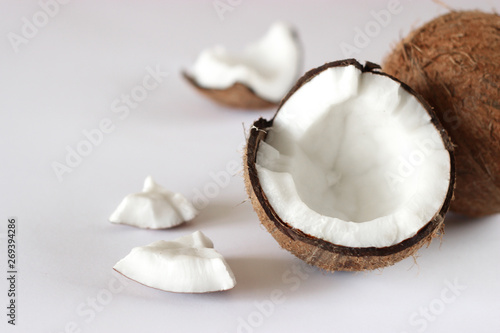 coconut on a light background.