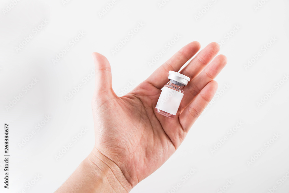 Fototapeta premium Botox medicine bottle on a white background
