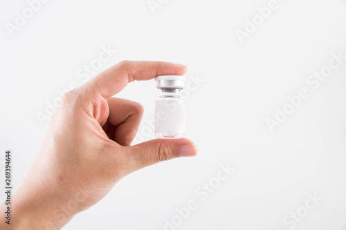 Botox medicine bottle on a white background