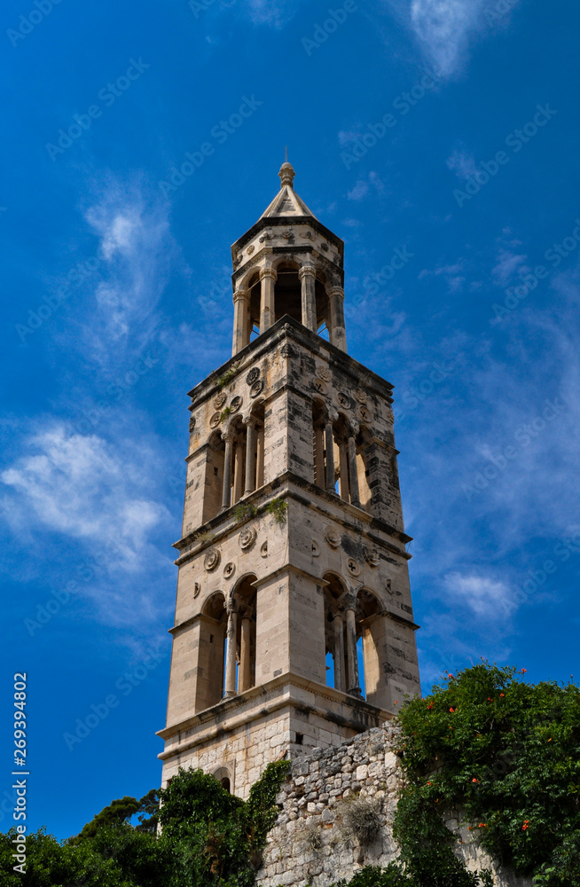 Old catholic church tower