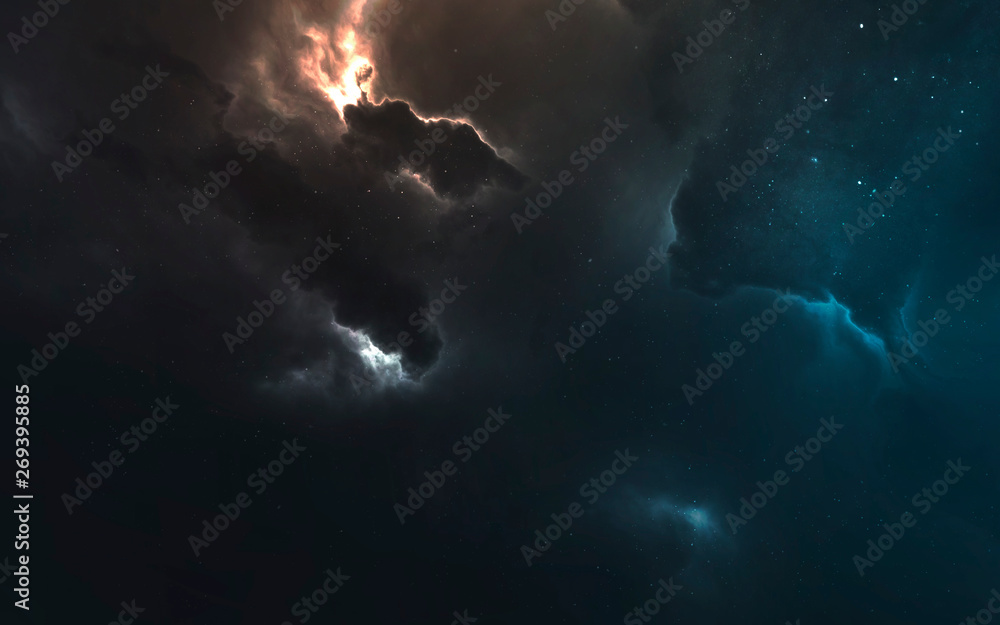 Nebula in deep space. Gas and dust clouds. Elements of this image furnished by NASA