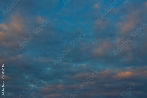 A flock of little clouds, Beautiful photo of clouds in the blue sky