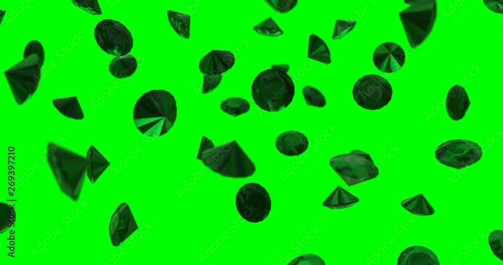 green diamonds emerald falling slow motion green diamonds emerald falling slow motion