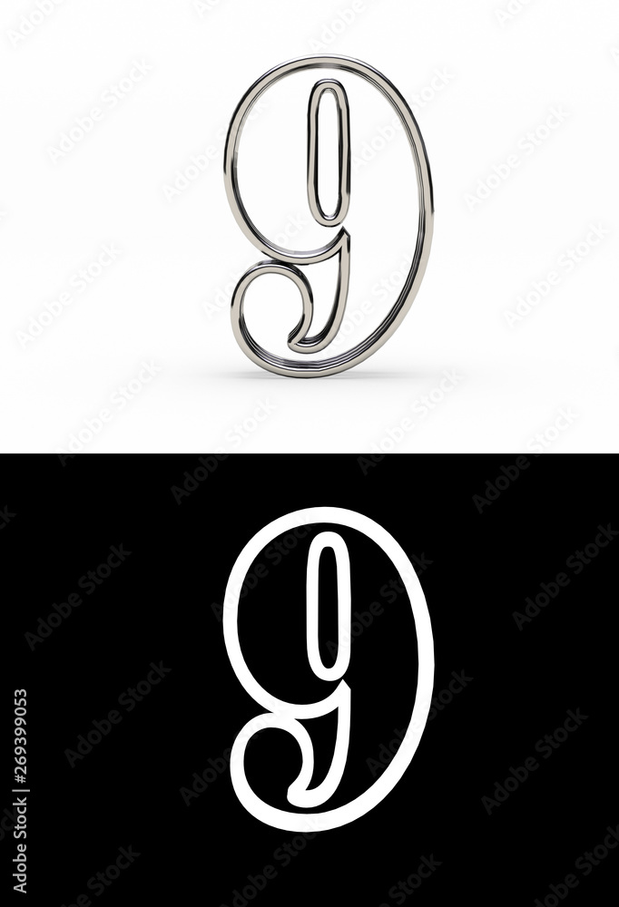 Obraz premium Silver number nine years