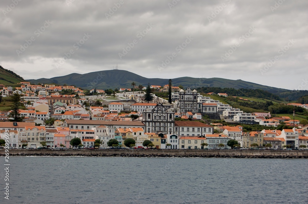 Paisagem da Horta, ilha de Faial, Açores, Portugal