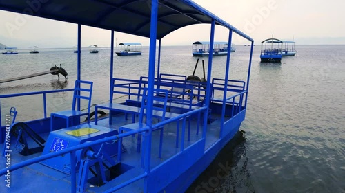 Recreation boats, Fuxian Lake, Chengjiang County, Yunnan Province, China, Asia photo